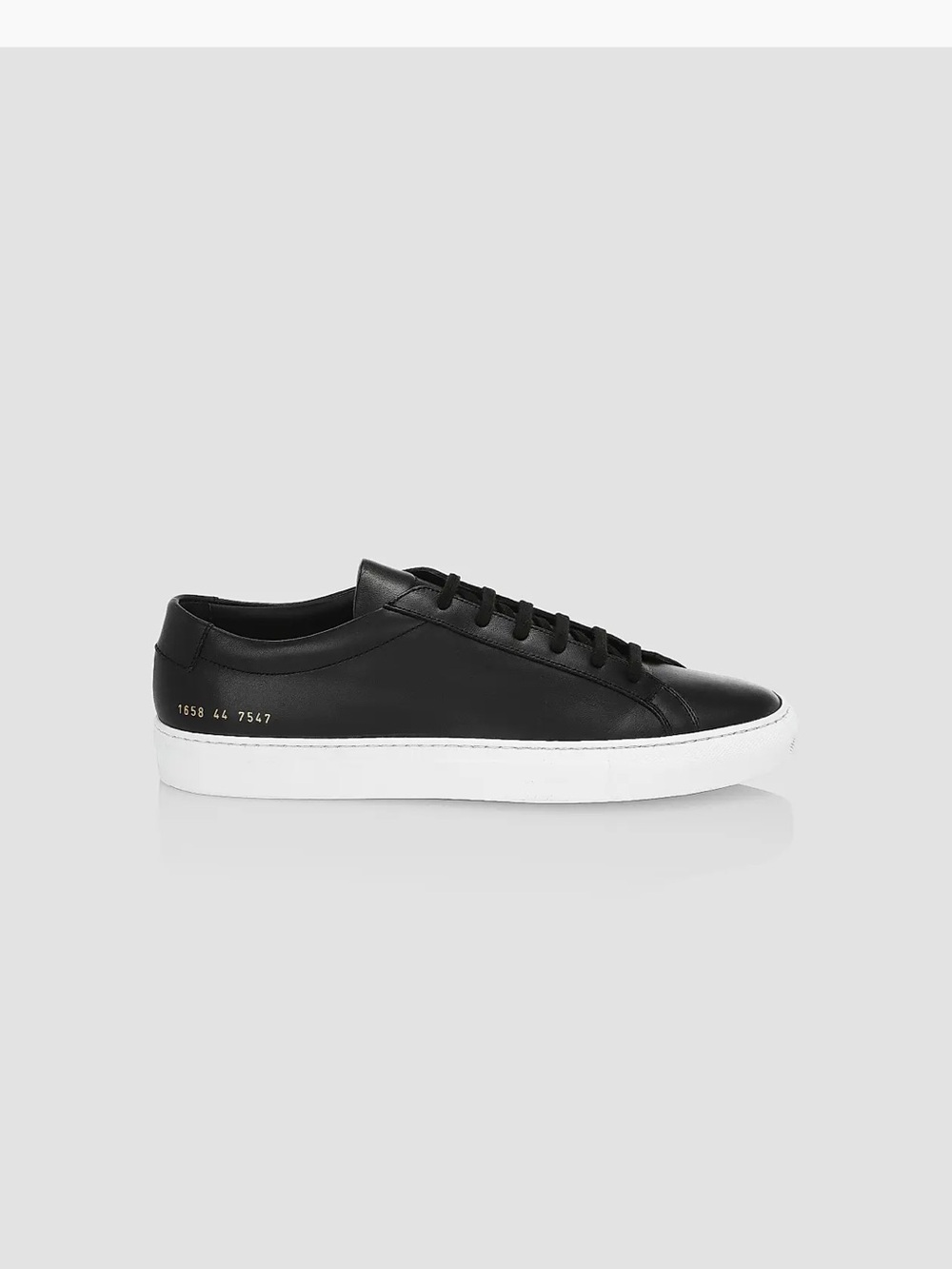 Common Projects Black Leather Low-Top Sneakers with White Sole